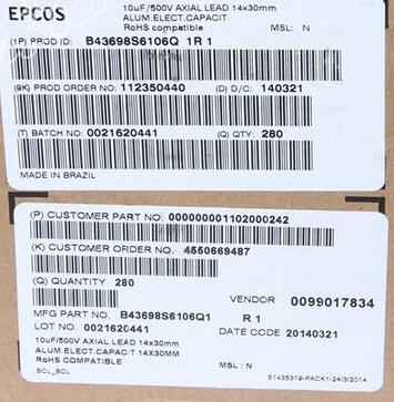 B43698S6106Q 1R1  EPCOS (TDK) CAP ALUMINUM HV AXIAL
